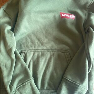 Levi's Olive Green Hoodie with Red Logo Tag